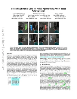 Generating Emotive Gaits for Virtual Agents Using Affect-Based
  Autoregression