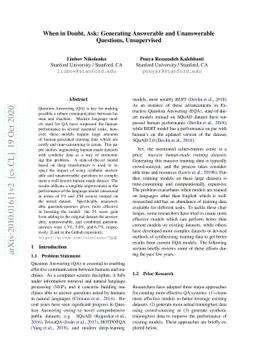 When in Doubt, Ask: Generating Answerable and Unanswerable Questions,
  Unsupervised