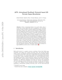 AFN: Attentional Feedback Network based 3D Terrain Super-Resolution
