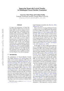 Improving Target-side Lexical Transfer in Multilingual Neural Machine
  Translation