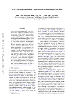 Local Additivity Based Data Augmentation for Semi-supervised NER