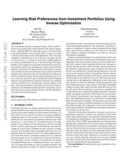 Learning Risk Preferences from Investment Portfolios Using Inverse
  Optimization