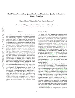MetaDetect: Uncertainty Quantification and Prediction Quality Estimates
  for Object Detection