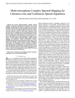 Multi-microphone Complex Spectral Mapping for Utterance-wise and
  Continuous Speech Separation