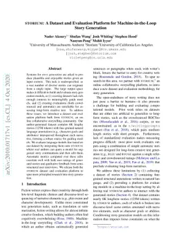 STORIUM: A Dataset and Evaluation Platform for Machine-in-the-Loop Story
  Generation