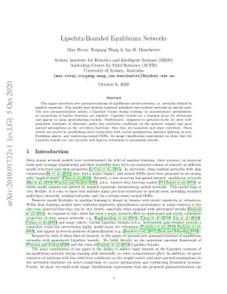 Lipschitz Bounded Equilibrium Networks
