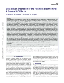 Data-driven Operation of the Resilient Electric Grid: A Case of COVID-19