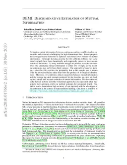 DEMI: Discriminative Estimator of Mutual Information