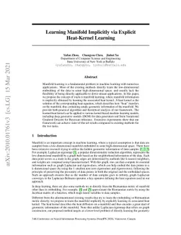 Learning Manifold Implicitly via Explicit Heat-Kernel Learning