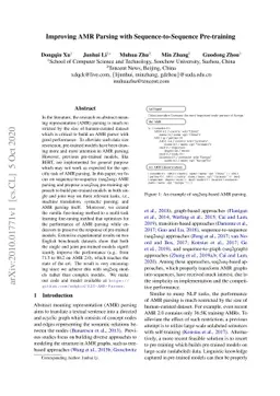 Improving AMR Parsing with Sequence-to-Sequence Pre-training