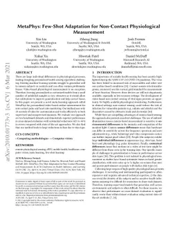 MetaPhys: Few-Shot Adaptation for Non-Contact Physiological Measurement