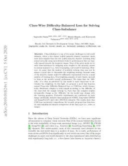 Class-Wise Difficulty-Balanced Loss for Solving Class-Imbalance