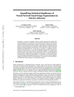 Quantifying Statistical Significance of Neural Network-based Image
  Segmentation by Selective Inference