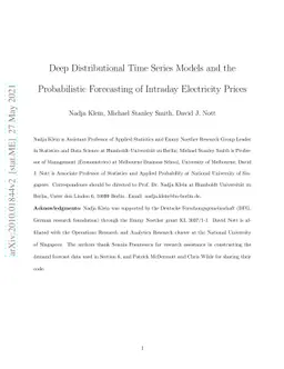 Deep Distributional Time Series Models and the Probabilistic Forecasting
  of Intraday Electricity Prices