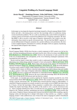 Linguistic Profiling of a Neural Language Model
