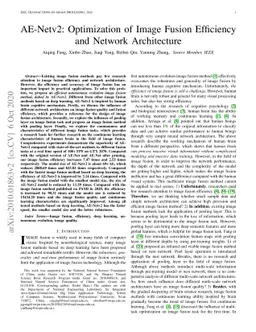 AE-Netv2: Optimization of Image Fusion Efficiency and Network
  Architecture