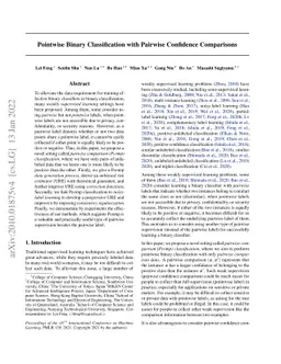 Pointwise Binary Classification with Pairwise Confidence Comparisons