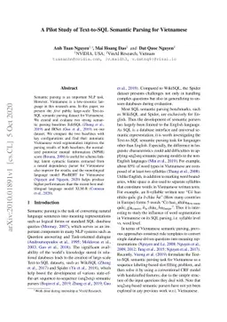 A Pilot Study of Text-to-SQL Semantic Parsing for Vietnamese