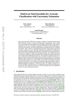 Multi-Loss Sub-Ensembles for Accurate Classification with Uncertainty
  Estimation