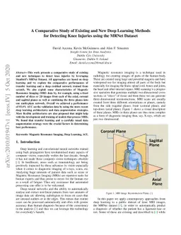 A Comparative Study of Existing and New Deep Learning Methods for
  Detecting Knee Injuries using the MRNet Dataset
