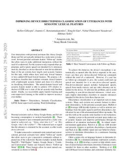 Improving Device Directedness Classification of Utterances with Semantic
  Lexical Features