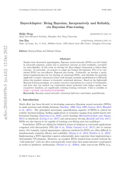 BayesAdapter: Being Bayesian, Inexpensively and Reliably, via Bayesian
  Fine-tuning