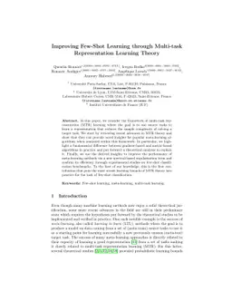 Improving Few-Shot Learning through Multi-task Representation Learning
  Theory