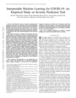 Interpretable Machine Learning for COVID-19: An Empirical Study on
  Severity Prediction Task