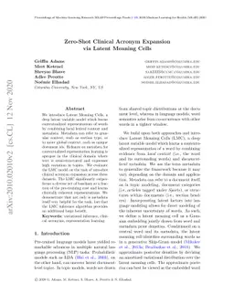 Zero-Shot Clinical Acronym Expansion via Latent Meaning Cells
