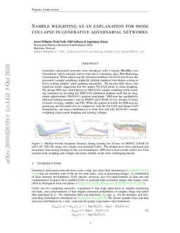 Sample weighting as an explanation for mode collapse in generative
  adversarial networks