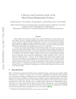 A Discrete and Continuous Study of the Max-Chain-Formation Problem
