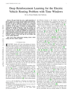 Deep Reinforcement Learning for Electric Vehicle Routing Problem with
  Time Windows