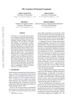 The Grammar of Emergent Languages
