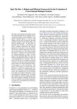 Spot The Bot: A Robust and Efficient Framework for the Evaluation of
  Conversational Dialogue Systems