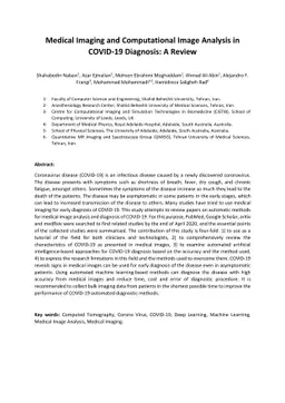 Medical Imaging and Computational Image Analysis in COVID-19 Diagnosis:
  A Review