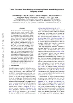 Viable Threat on News Reading: Generating Biased News Using Natural
  Language Models