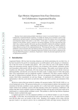 Ego-Motion Alignment from Face Detections for Collaborative Augmented
  Reality