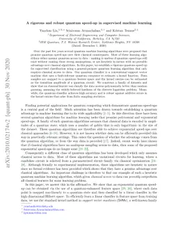 A rigorous and robust quantum speed-up in supervised machine learning