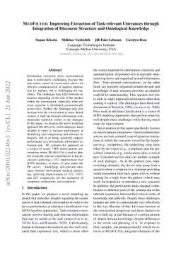 MedFilter: Improving Extraction of Task-relevant Utterances from
  Doctor-Patient Conversations through Integration of Discourse Structure and
  Ontological Knowledge