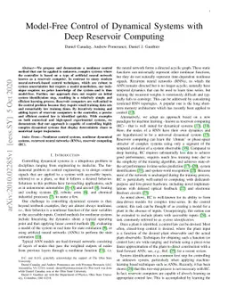 Model-Free Control of Dynamical Systems with Deep Reservoir Computing