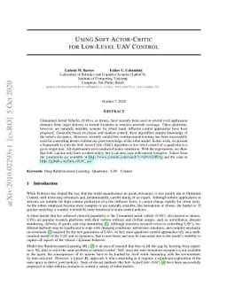 Using Soft Actor-Critic for Low-Level UAV Control