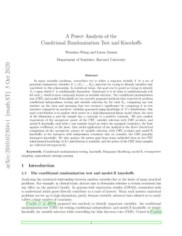 A Power Analysis of the Conditional Randomization Test and Knockoffs
