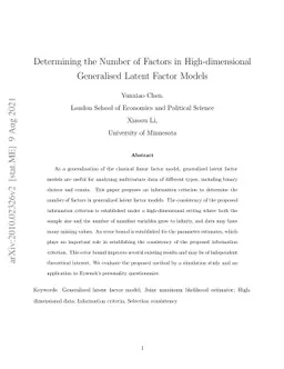 Determining the Number of Factors in High-dimensional Generalized Latent
  Factor Models