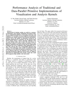 Performance Analysis of Traditional and Data-Parallel Primitive
  Implementations of Visualization and Analysis Kernels