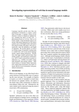 Investigating representations of verb bias in neural language models