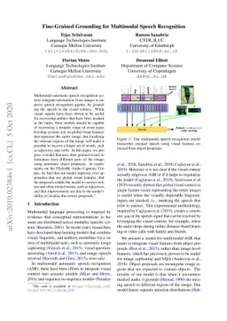 Fine-Grained Grounding for Multimodal Speech Recognition