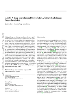 ASDN: A Deep Convolutional Network for Arbitrary Scale Image
  Super-Resolution