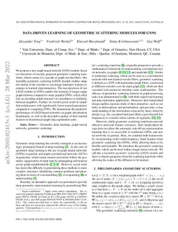Data-Driven Learning of Geometric Scattering Networks