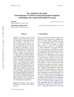 Pay Attention to the cough: Early Diagnosis of COVID-19 using
  Interpretable Symptoms Embeddings with Cough Sound Signal Processing