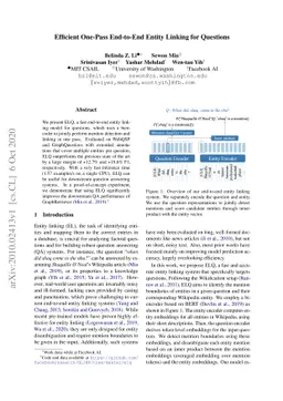 Efficient One-Pass End-to-End Entity Linking for Questions